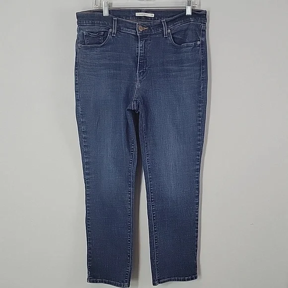 Levi's Mid Rise Straight Leg Jeans size 14 - Picture 1 of 9